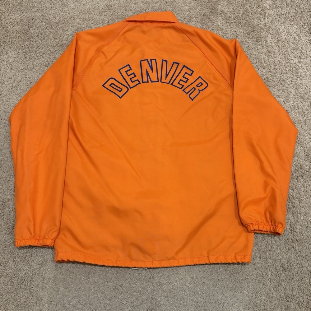 Vintage 80s Denver Broncos Chalk Line Coach Jacket Men's Small Orange NFL